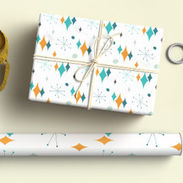 Sternexplosion Mitte Jahrhundert Modernes Muster Geschenkpapier Set