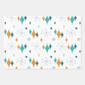 Sternexplosion Mitte Jahrhundert Modernes Muster Geschenkpapier Set (Vorderseite)