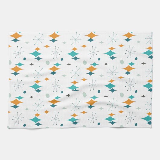 Sternexplosion Mitte Jahrhundert Modernes Muster Geschirrtuch (Horizontal)