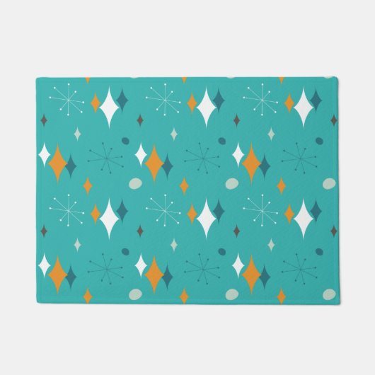 Sternexplosion Mitte Jahrhundert Modernes Muster i Fußmatte (Vorderseite)