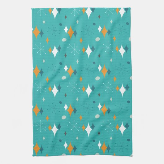 Sternexplosion Mitte Jahrhundert Modernes Muster i Geschirrtuch (Vertikal)