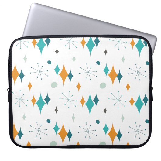 Sternexplosion Mitte Jahrhundert Modernes Muster Laptopschutzhülle (Vorderseite)