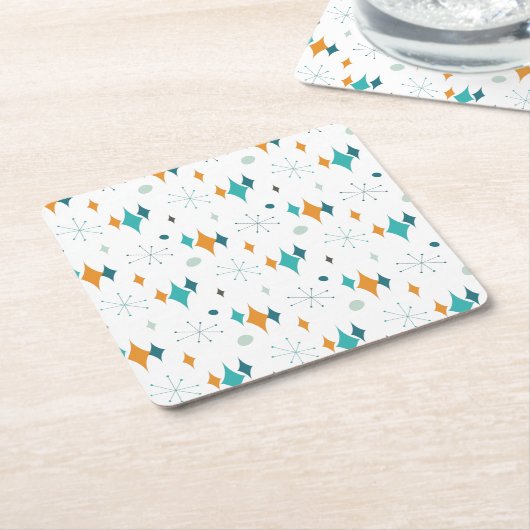 Sternexplosion Mitte Jahrhundert Modernes Muster Rechteckiger Pappuntersetzer (angewinkelt)