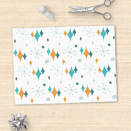 Sternexplosion Mitte Jahrhundert Modernes Muster Seidenpapier