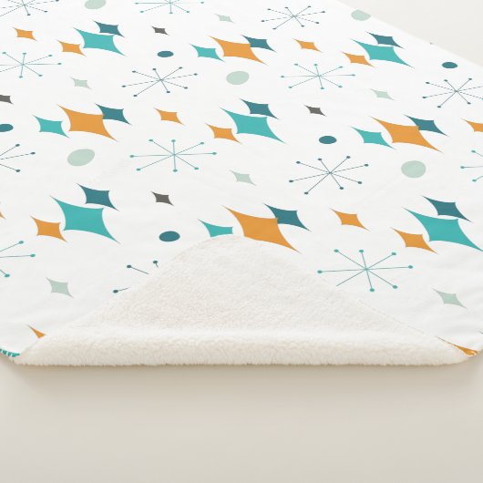 Sternexplosion Mitte Jahrhundert Modernes Muster Sherpadecke (3/4)