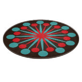 Sternexplosion Mitte Jahrhundert Modernes Rotes Tü Schneidebrett (Ecke)