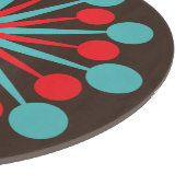 Sternexplosion Mitte Jahrhundert Modernes Rotes Tü Schneidebrett (Ecke)