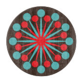 Sternexplosion Mitte Jahrhundert Modernes Rotes Tü Schneidebrett (Vorderseite)