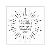 Sternexplosion Monogram Address Briefmarke Permastempel (Design)