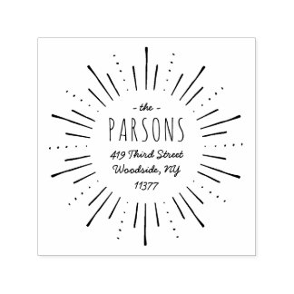 Sternexplosion Monogram Address Briefmarke Permastempel