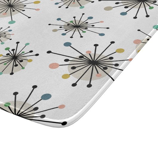 Sternexplosion Muster Atomzeitalter Mitte Jahrhund Schneidebrett (Ecke)