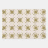 Sternexplosion Muster Gold & Linen Weiß Geschenkpapier Set (Vorderseite 3)