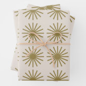 Sternexplosion Muster Gold & Linen Weiß Geschenkpapier Set (Beispiel)