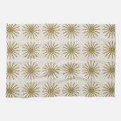 Sternexplosion Muster Gold & Linen Weiß Geschirrtuch (Horizontal)