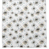 Sternexplosion Muster Retro Mitte Jahrhundert Mode Duschvorhang (Vorderseite)