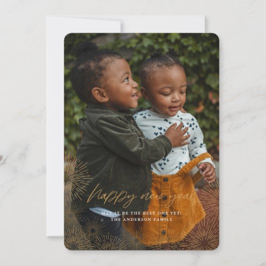 Sternexplosion New Years Card Feiertagskarte (Vorderseite)