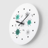 Sternexplosion Planets Turquoise Große Wanduhr (Winkel)