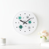 Sternexplosion Planets Turquoise Große Wanduhr (Zuhause)