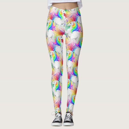 Sternexplosion Prinzessin Einhorn mit Sternen Leggings (Vorderseite)