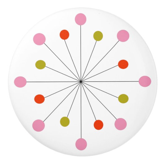 Sternexplosion Retro Keramik Tile Keramikknauf (Vorderseite)