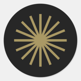 Sternexplosion Schwarz und Gold Runder Aufkleber