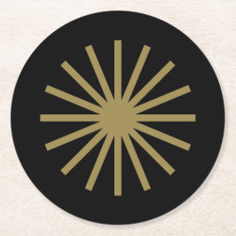 Sternexplosion Schwarz und Gold Runder Pappuntersetzer