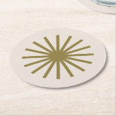 Sternexplosion Schwarz und Gold Runder Pappuntersetzer (Angewinkelt)