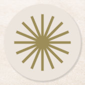 Sternexplosion Schwarz und Gold Runder Pappuntersetzer (Vorderseite)