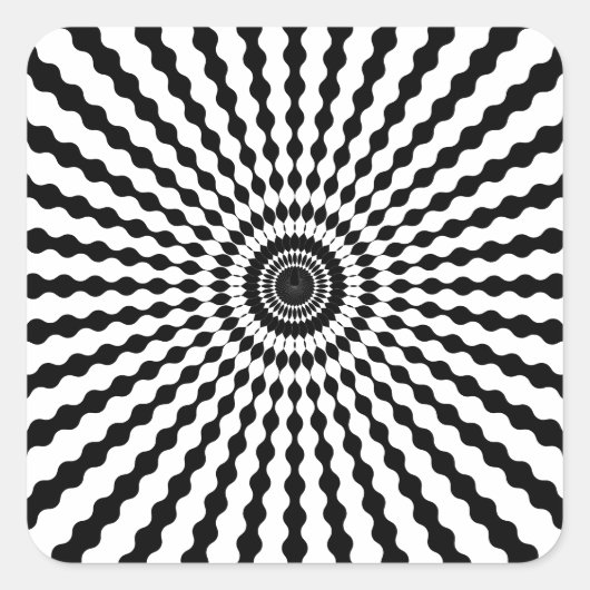 Sternexplosion, Schwarz und Weiß Quadratischer Aufkleber (Vorderseite)