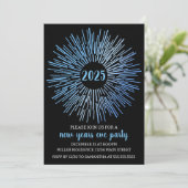 Sternexplosion Silvester Party Einladung (Stehend Vorderseite)