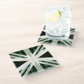 Sternexplosion Snowflake Glasuntersetzer (Schrägansicht)