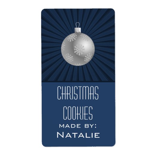 Sternexplosion Streifen Ornament Backetiketten, bl (Vorne)