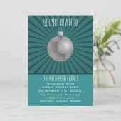 Sternexplosion Stripes Ornament Festlichkeit, Aqua Einladung (Stehend Vorderseite)