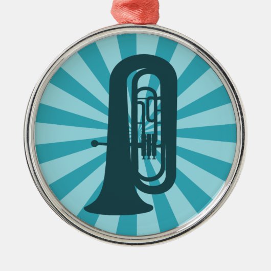 Sternexplosion Tuba Silbernes Ornament (Vorne)
