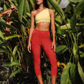 Sternexplosion über Candy Apple Pattern Yoga Capri Leggings