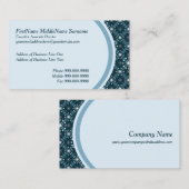 Sternexplosion und Linien Mitte Jahrhundert Blau Visitenkarte (Vorne/Hinten)