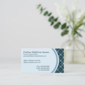 Sternexplosion und Linien Mitte Jahrhundert Blau Visitenkarte (Stehend Vorderseite)