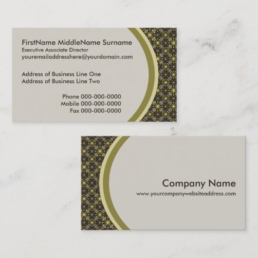 Sternexplosion und Linien Mittelalter Muster Erde Visitenkarte (Vorne/Hinten)