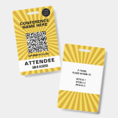 Sternexplosion Yellow Conference Event Abzeichen Ausweis (Vorder- & Rückseite)