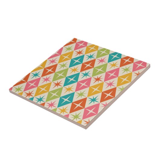 Sternexplosionen aus dem Mittelalter auf farbenfro Fliese (Seite)