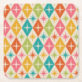 Sternexplosionen aus dem Mittelalter auf farbenfro Rechteckiger Pappuntersetzer