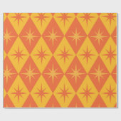 Sternexplosionen aus dem Mittelalter auf orangefar Geschenkpapier (Flach)