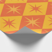 Sternexplosionen aus dem Mittelalter auf orangefar Geschenkpapier (Ecke)