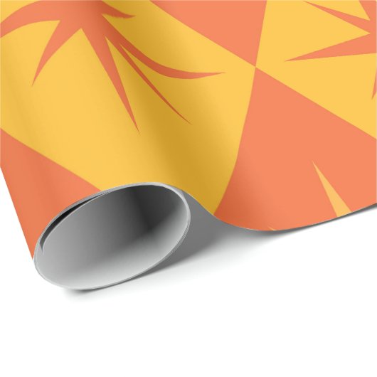 Sternexplosionen aus dem Mittelalter auf orangefar Geschenkpapier (Rolleneckpunkt)