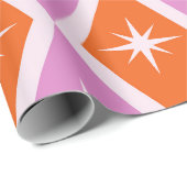 Sternexplosionen aus dem Mittelalter auf rosa und Geschenkpapier (Rolleneckpunkt)