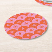 Sternexplosionen aus dem Mittelalter auf rosa und  Runder Pappuntersetzer (Angewinkelt)