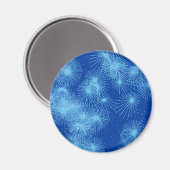 Sternexplosionen aus Eiskristall, blauer Hintergru Magnet (Vorderseite/Rückseite)
