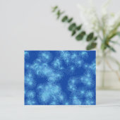 Sternexplosionen aus Eiskristall, blauer Hintergru Postkarte (Stehend Vorderseite)