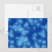 Sternexplosionen aus Eiskristall, blauer Hintergru Postkarte (Vorne/Hinten)
