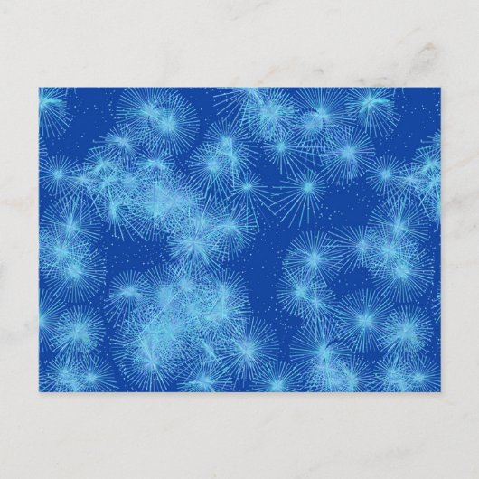 Sternexplosionen aus Eiskristall, blauer Hintergru Postkarte (Vorderseite)
